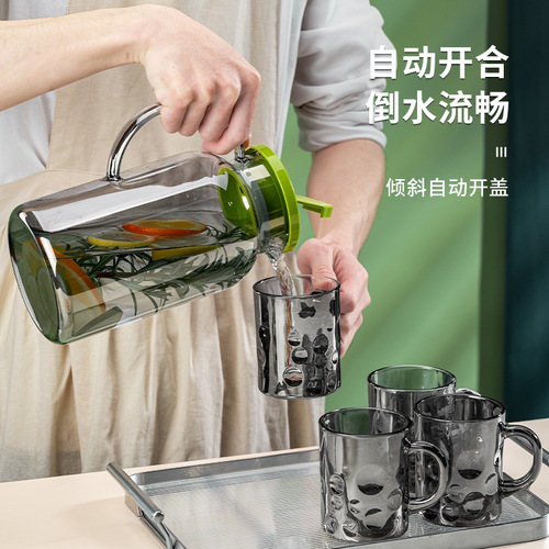 Cold kettle glass high temperature resistant household cool boiled water cup large capacity teapot set tie kettle refrigerator cold kettle