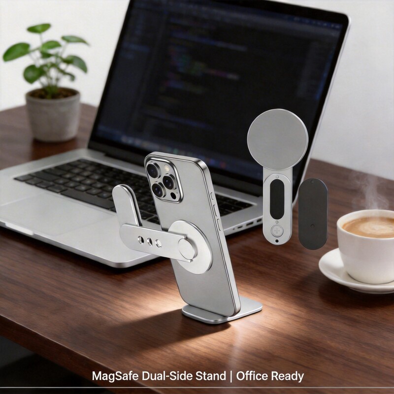 Cross-Border Dual-Sided Magnetic Phone and Laptop Office Stand Iphone17Magsafe Dual Magnetic Stand