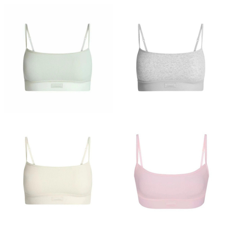 25 New Skims Cotton Rib Scoop Bralette Cotton Ribbed Short Camisole Bralette