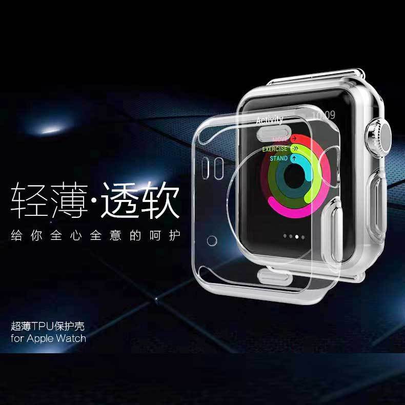 Suitable for Applewatchs8 Case, Semi-Covered Transparent Tpu Soft Case, S7S6Se, Ultra-Thin Case for Apple Watch