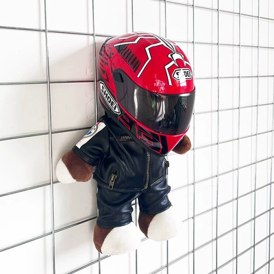Motosiklet dəbilqələri – rally bear - height-28cm-dark-green-black-bear-shoei-red-ant-upgraded-tail-wing
