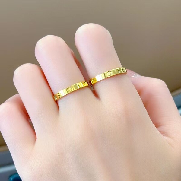 TikTok Xiaohongshu Hot Sale 3mm Aperture Plain Ring 18k Meter Shape…