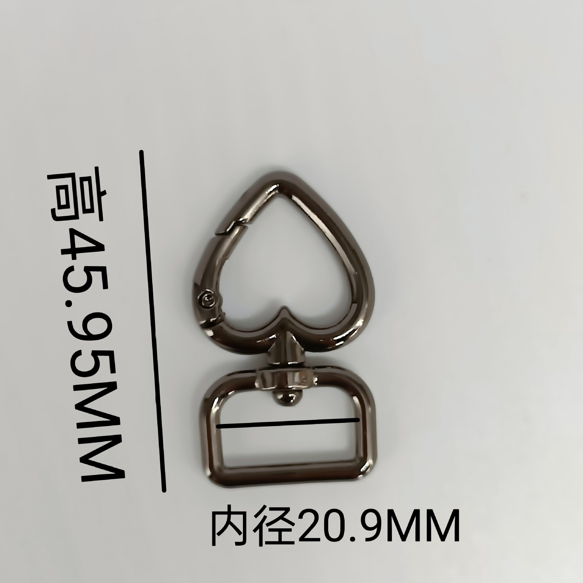 Hebilla en forma de corazón con giro en D de aleación de zinc para equipaje y llaveros, accesorios de hardware para mayoristas image 15