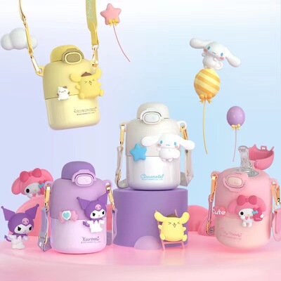Viagra thinking Genuine Sanrio new pattern Cartoon Kro vacuum cup 316 Stainless steel Direct drinking Red water glass