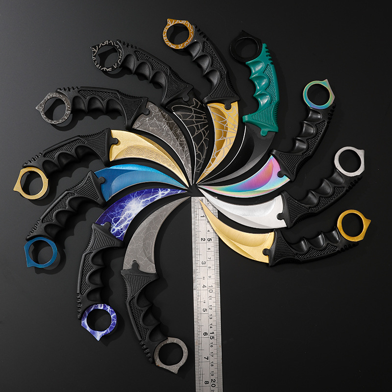 户外防身小刀随身便携刀野营求生鹰爪刀猎刀CS游戏弯刀多功能锋利