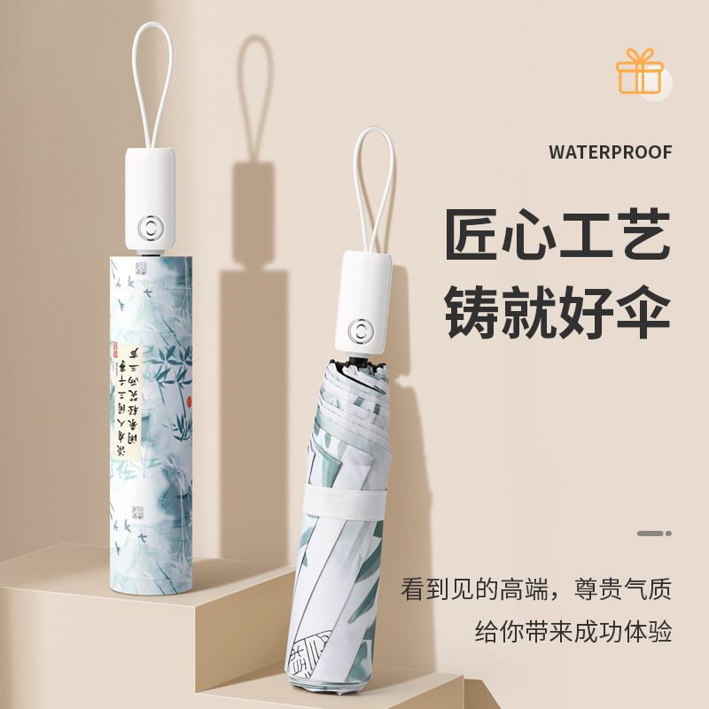 In-Store Purchase Dual-Purpose Sun and Rain Umbrella, Black Coating Umbrella, Sun Protection, Uv Protection, Cartoon Design, 70% off Fold Umbrella