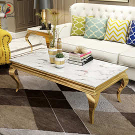 现代简约大理石茶几轻奢KTV酒吧客厅不锈钢大理石长方形茶几桌子