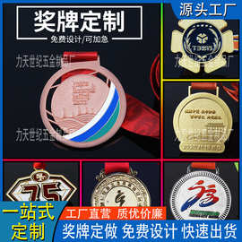 金属马拉松运动会表彰奖牌定制锌合金勋章纪念奖章纪念币徽标设计