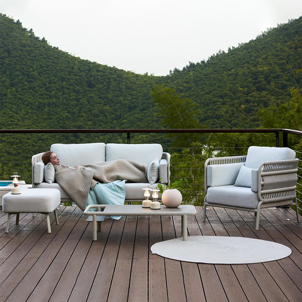 Outdoor pool, exposed sofa, pool furniture, open-air swimming, homestay villa, outdoor leisure garden, villa garden