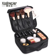 定制迷你黑色双层隔板收纳化妆品包跟妆师美容美甲工具箱手提包