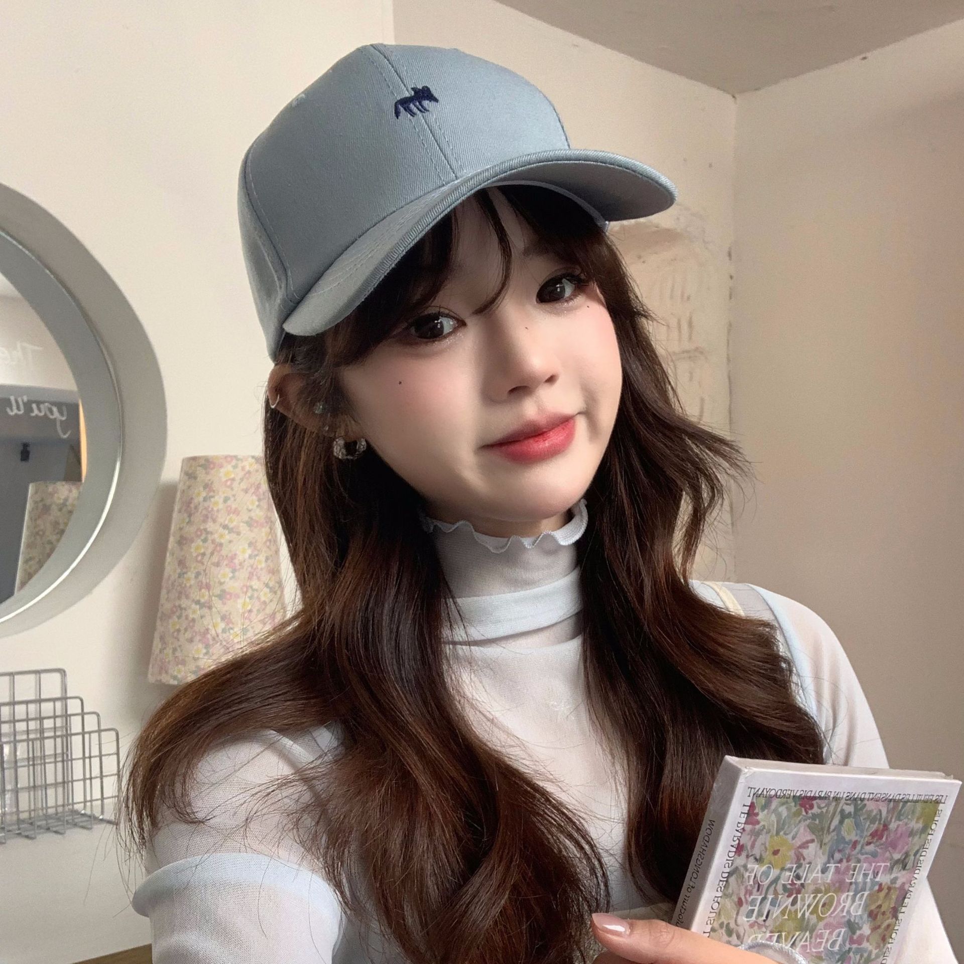 Nuevo pequeño zorro bonito bordado sombrero de béisbol primavera y verano nuevo estilo coreano instilo estilo gay de moda cara pequeña