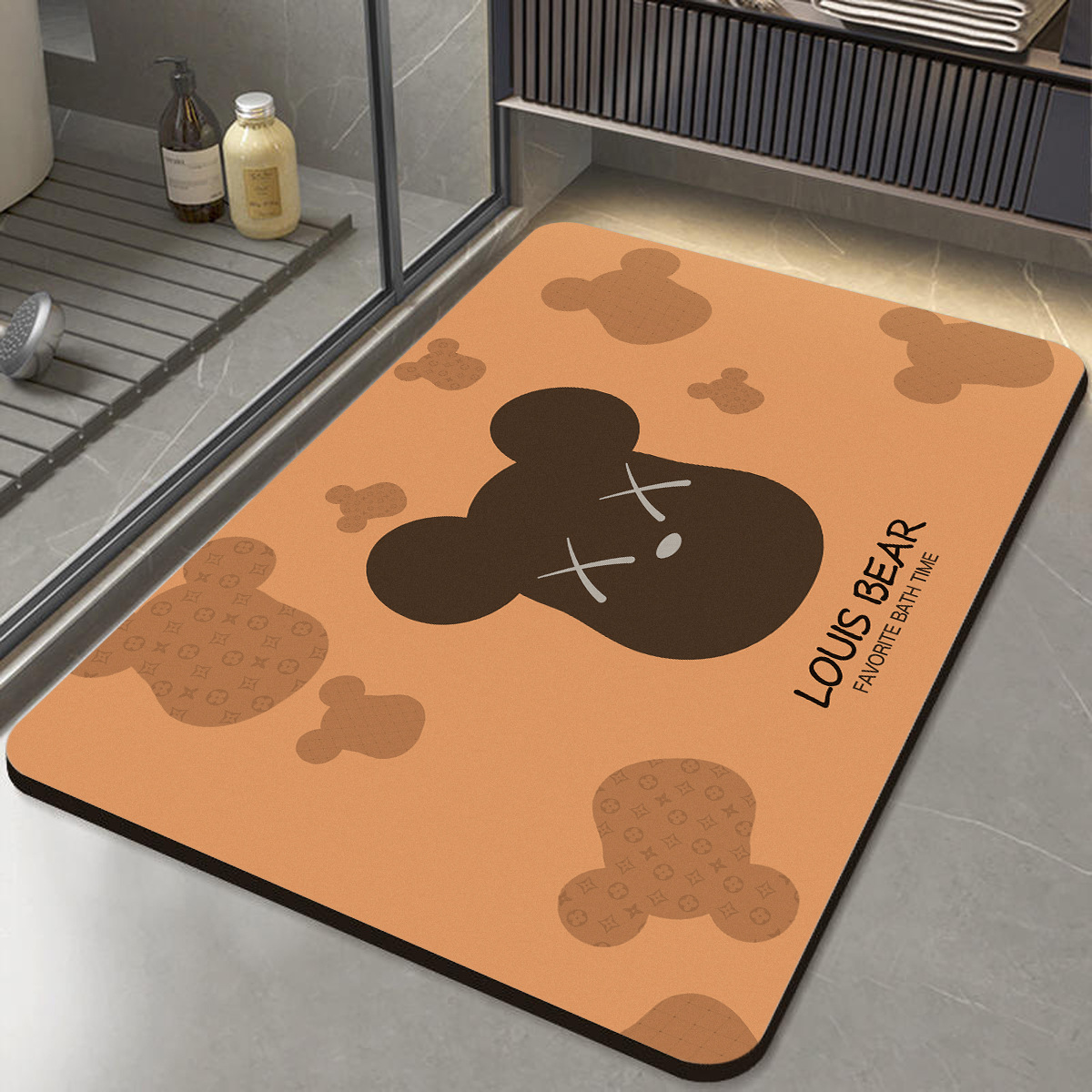 Luz de lujo alfombra de barro de diatomeas puerta de baño absorción de agua secado rápido anti-derrapante alfombra de inodoro