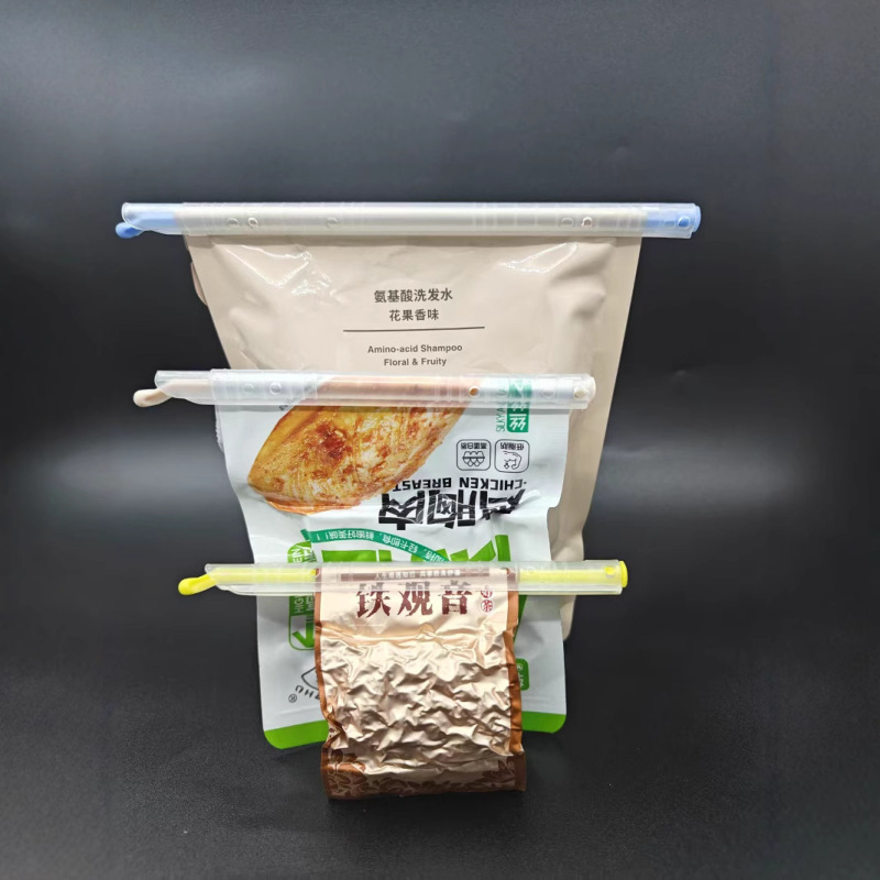 和風スナック食品袋シールストリッププラスチックシールストリップ茶コーヒー食品防湿鮮度保持シールクリップ|undefined