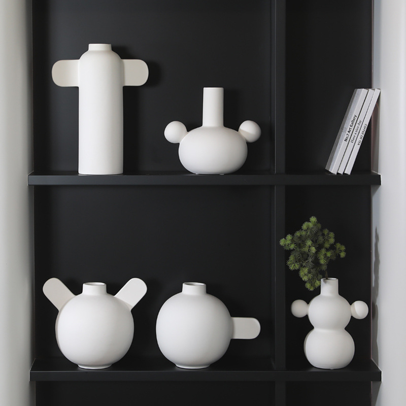 Nórdico moderno geométrico Arte Creativo florero decoración del hogar sala de estar modelo artesanía decoración al por mayor