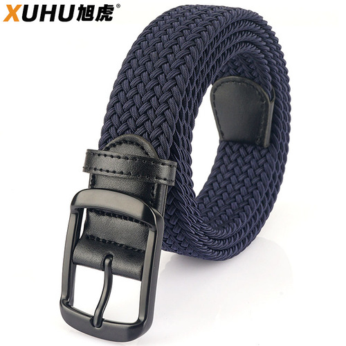 Universal Men's and Women's Knitted Elastic Canvas Belt, Slip-On, No Holes, Freely Interchangeable Belt, Breathable and Comfortable, Versatile Belt