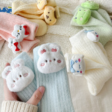 阿程家批发袜子女款秋冬加绒加厚保暖绒ins风三丽鸥睡眠堆堆袜