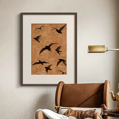 "Vintage French-style living room decoration painting for entrance, study, bedroom - high-end, niche art wall hanging"