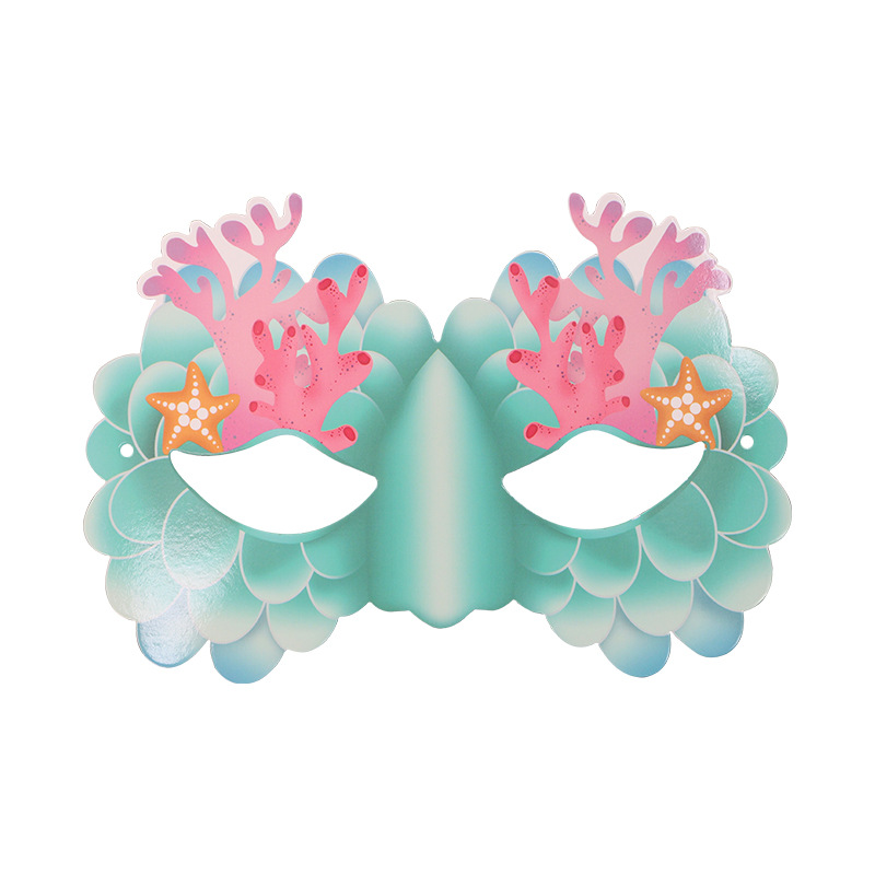 Tarjetas de papel DIY sirena carnaval nueva máscara para niños pintados máscara de mitad de cara fiesta espectáculo máscara de ojos al por mayor