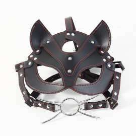 成人情趣半脸马具型眼罩口枷口塞面具调教训奴欧美口塞SM狐狸装扮