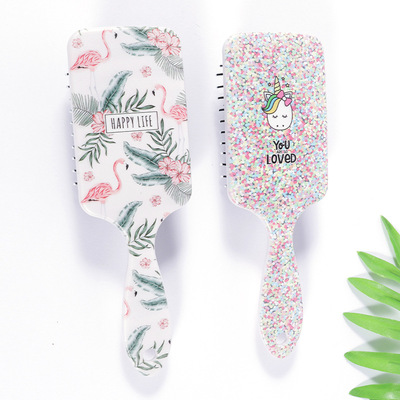 Cross border Selling leaf Cartoon America comb lovely Plastic comb gasbag air cushion Symphony unicorn