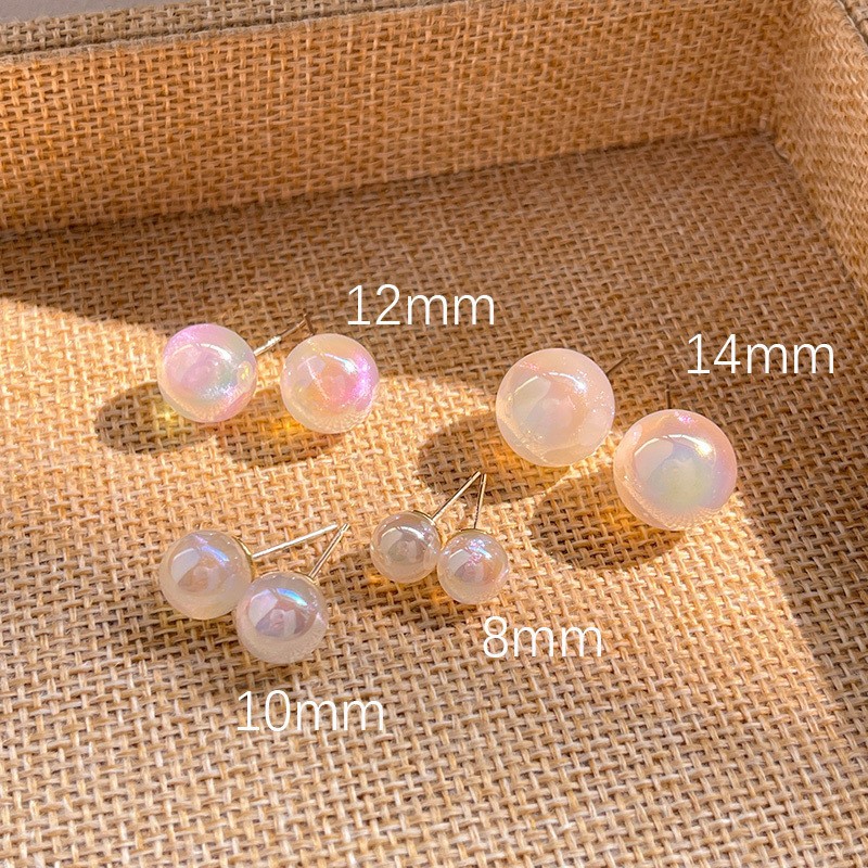 S  바늘 꿈꾸는 듯한 다채로운 틈새 인어 컬러 진주 귀걸이 여성을 위한 고급 간단하고 다재다능한 귀걸이