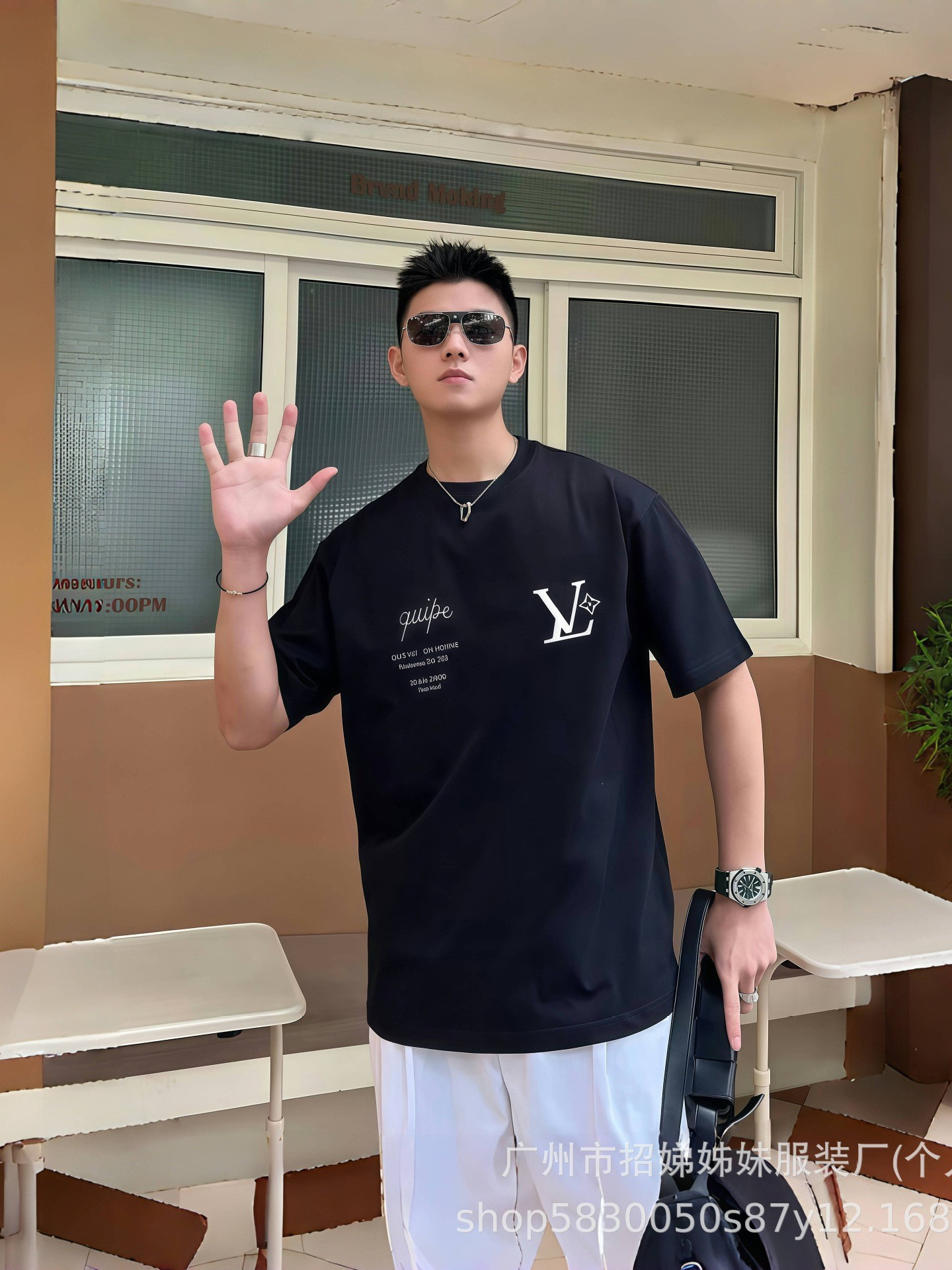 ロバ家高バージョンL家25新社員限定半袖tシャツ潮牌アルファベットプリント男女モデルゆるい半袖