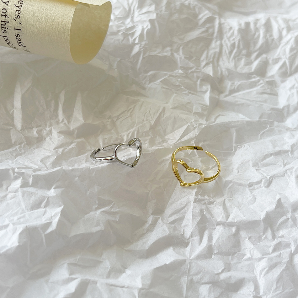Simple Style Heart Shape Copper Rings 1 Piece