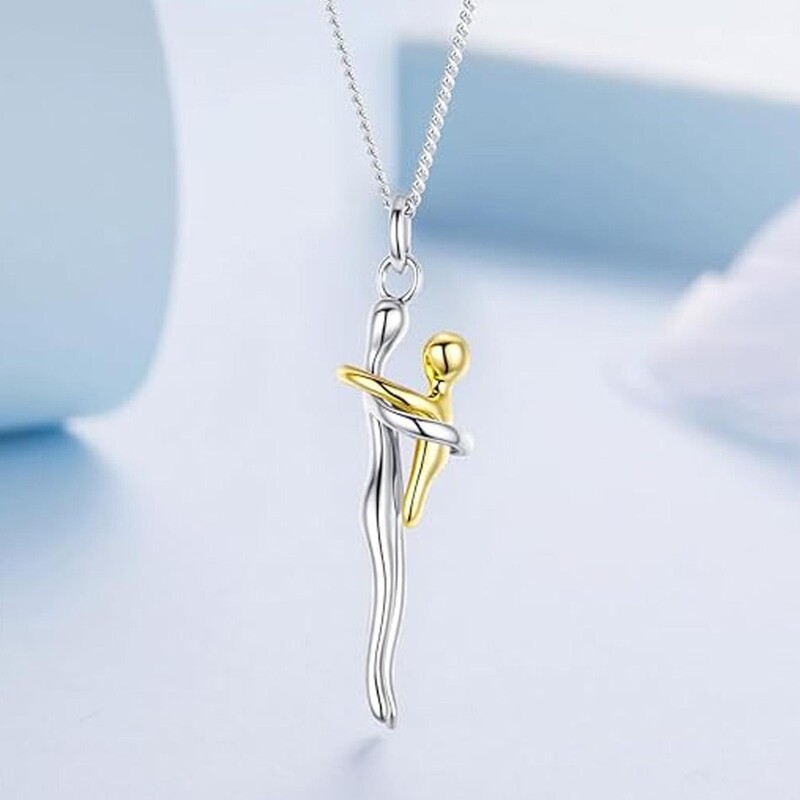 Cross-Border Amazon Best-Selling Mother-Child Hug Necklace, Simple and Versatile, Mother's Day Gift, Chain Pendant Wholesale