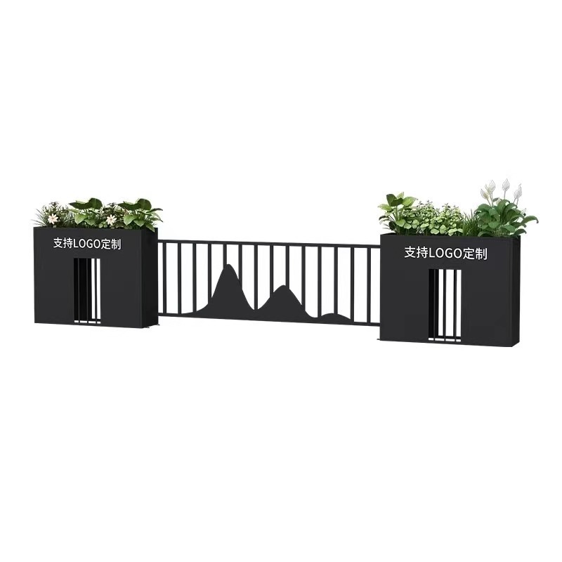 Caja de flores de acero inoxidable al aire libre combinación de cama de flores móvil divisoria de péndulo exterior departamento de ventas valla municipal caja de plantación de tanque de flores