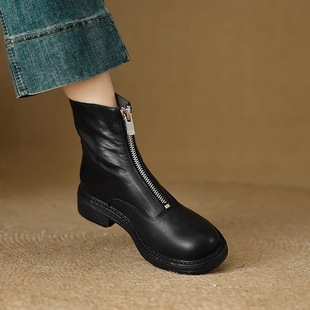 ǰ��朹���ѥ 4.5cmˮϴţƤ��ѥ2024�ﶬ����Ƥ�R��ѥ�и�Ůѥ40