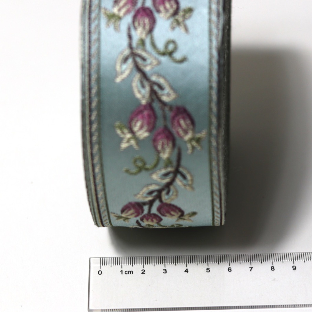 5.6cm de ancho tejido de alta precisión tela jacquard cortina ropa nacional sofá almohada cinta de decoración