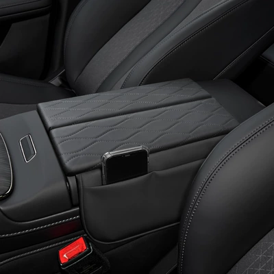 Suitable for Aian S Max Central Control Armrest Box Heightening Pad Storage Bag Decorative Armrest Box Protective Cover Interior Modification (Armrest box pad) - aion-s-black