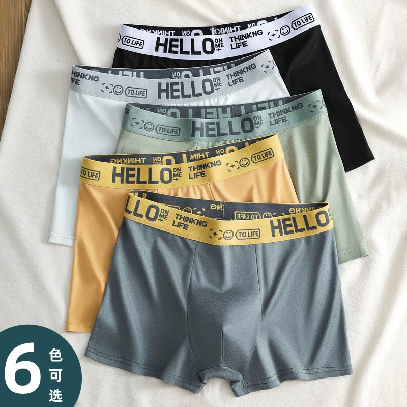 Мужское нижнее белье, мужские студенческие боксеры, дышащие модные брюки большого размера, молодежные спортивные индивидуальные боксеры