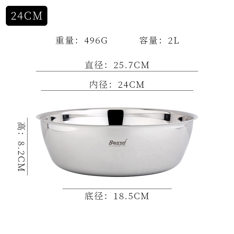 18 / 10 acero inoxidable grueso 24cm / 28cm lavabo de verduras y lavabo multipropósito para preparar verduras para preparar sopa lavabo de cocina