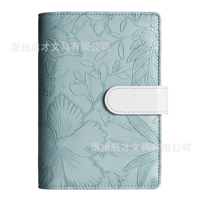 профили embossed macaron binder A6 notebook customized leather shell binder cash budget planning book
