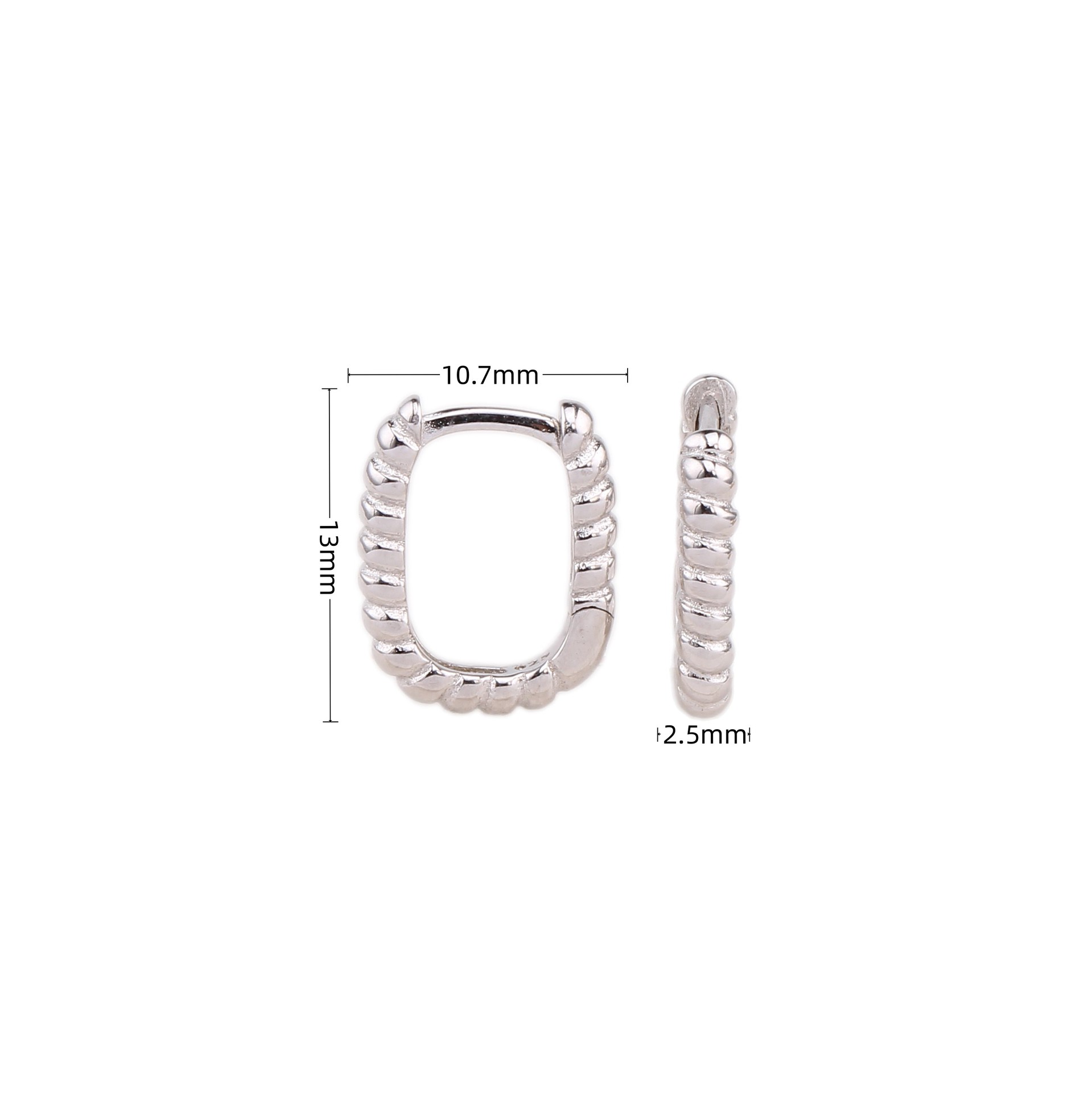 925 Sterling Silver Ear Needle Material 18K Real Gold Plated, Rhodium Plated Plating Material 1 Pair 925 Sterling Silver U Shape Earrings