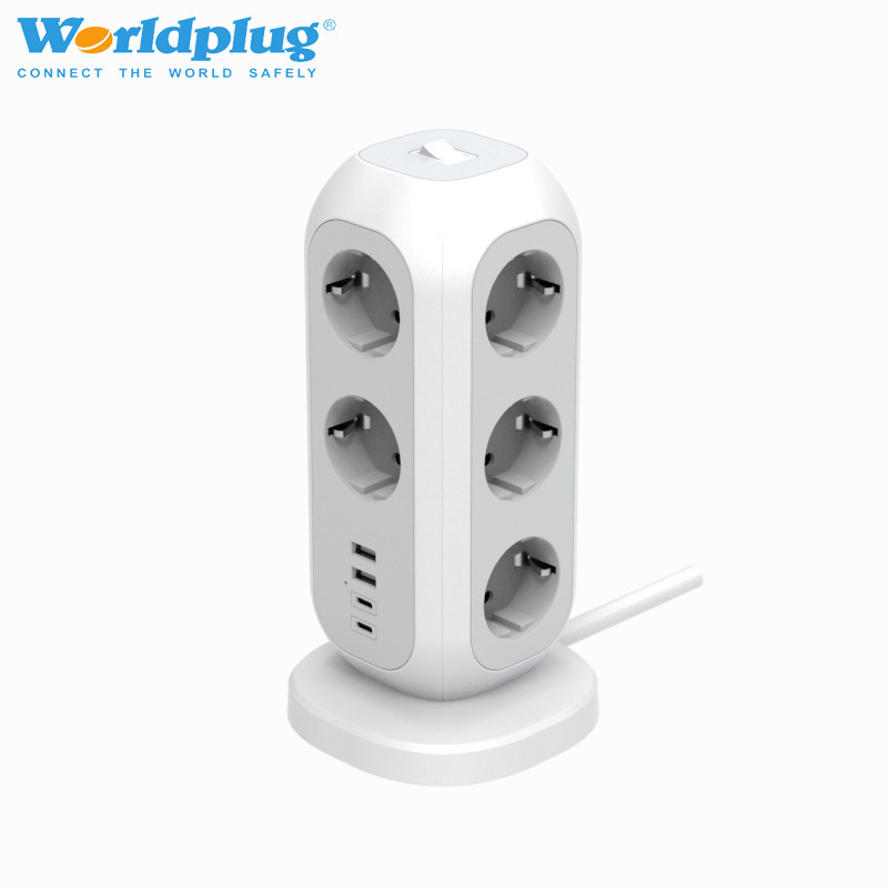 European Tower Type Multi-Function Conversion Charging Socket European Universal Charger International Charging Conversion Plug Socket