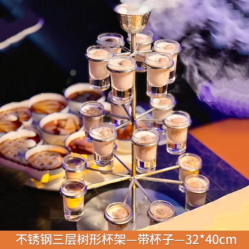 Portavasos de árbol de tres capas de acero inoxidable con taza