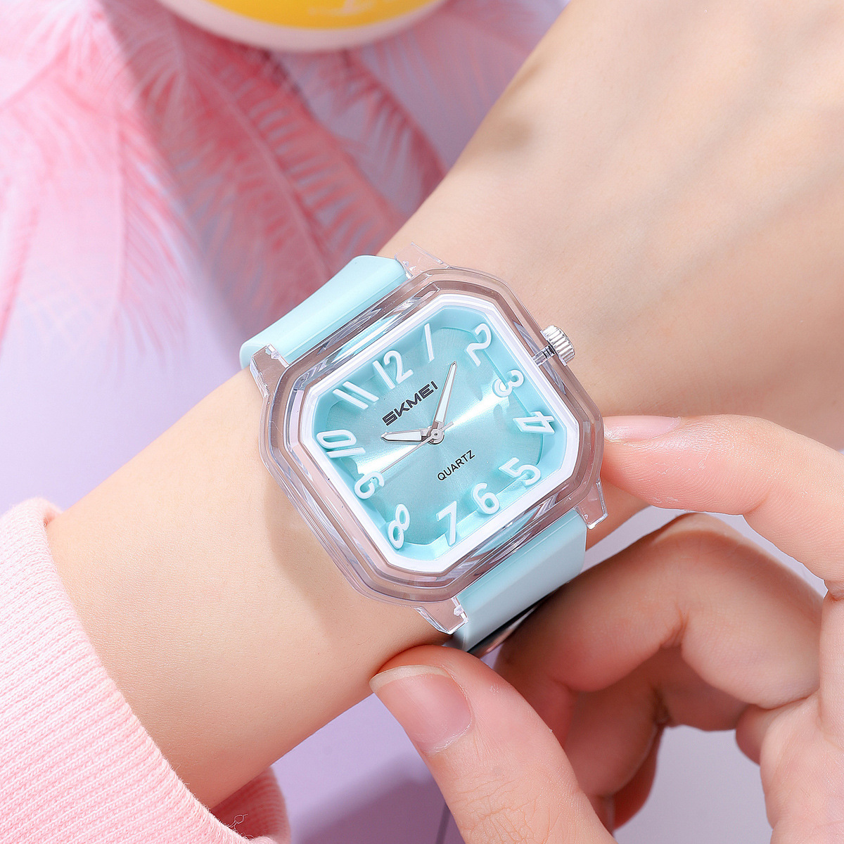 Momento de los Estados Unidos y Corea del Sur ins pequeños relojes cuadrados de mujeres correa de silicona de color retro relojes de mujer viajeros con reloj de cuarzo suministro