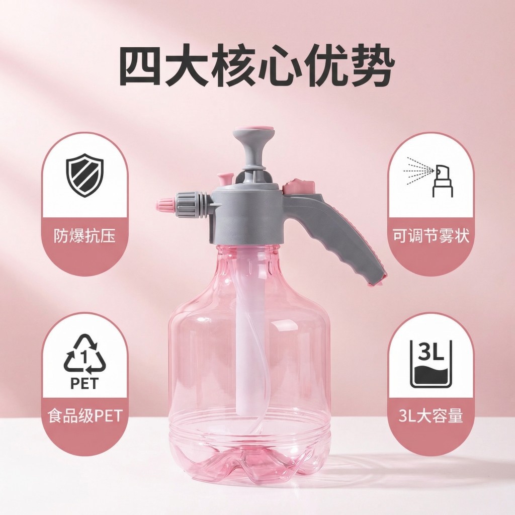 Manufacturer's Supply Transparent 3-Liter Watering Can for Garden Balcony Flower Pots, Thickened Plastic Gardening Tool 2