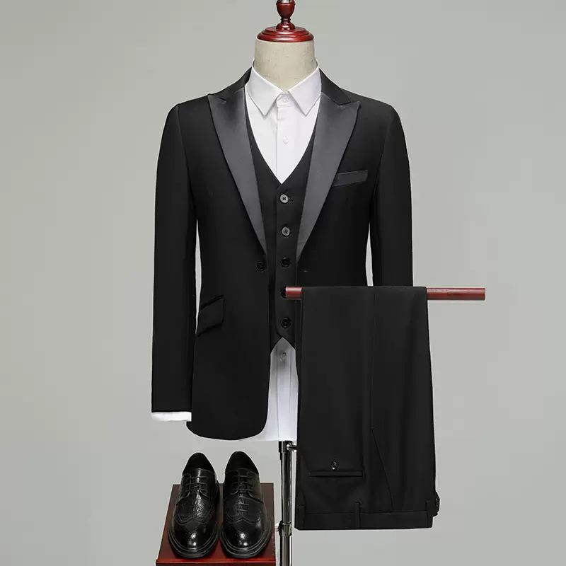 韩版潮流男士三件套装雅痞帅小西服休闲西装外套男秋冬季新款套装