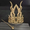 C-shaped half crown KC gold hairpin