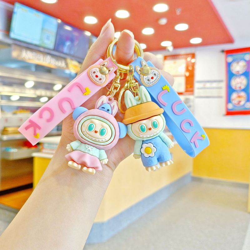 新しい女装ラブブキーペンダント PVC かわいい立体人形車のキーチェーン人形マシン小さなギフト|undefined
