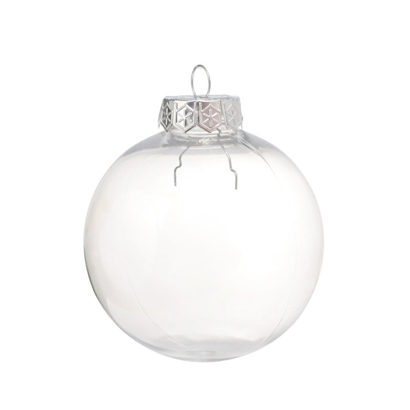 Прозрачный пластиковый шар Christmas bauble, полый refill-орнамент, 6–10 см, серебро/золото/цветные варианты