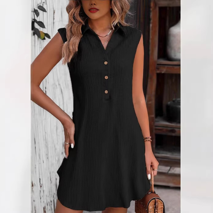 2026 Summer New Product Amazon European and American Cross-Border Best-Selling Lapel Button Slit Vest Shirt Dress for Women 2026 Summer New Product Amazon European and American Cross-Border Best-Selling Lapel Button Slit Vest Shirt Dress for Women