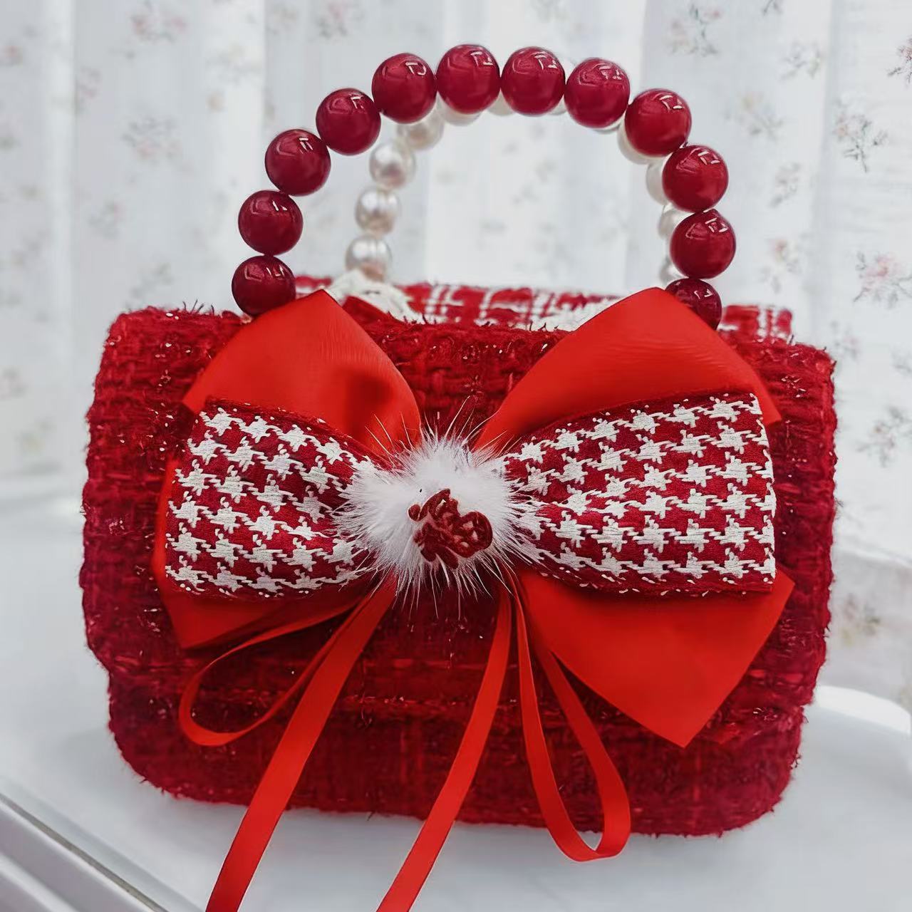 2024 niños Año Nuevo bolso de Año Nuevo niñas bolso de Año Nuevo rojo princesa Aisha bolso de mano de horno oblicuo mochila de niñas