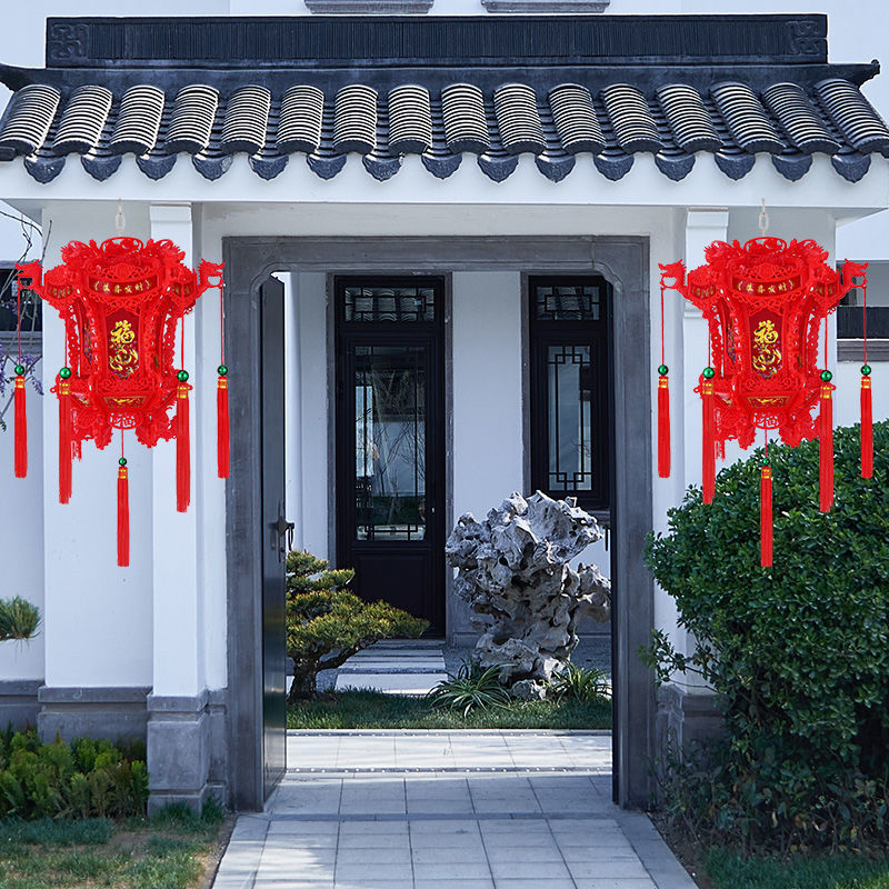 中式仿古六角龙灯 led旋转七彩吊灯龙头灯笼阳台春节宫灯厂家批发-阿里巴巴