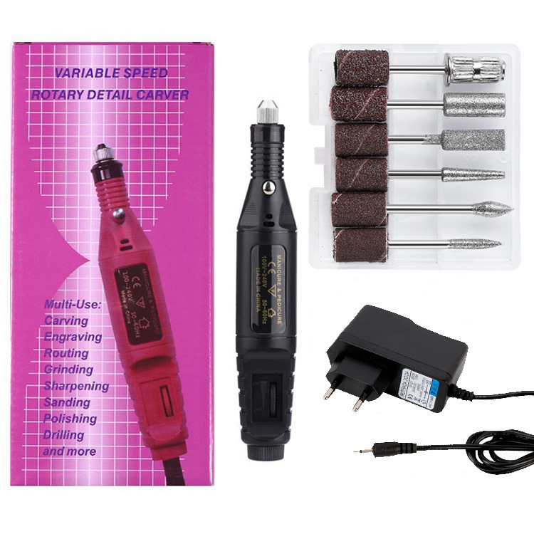 Mini juego de lijadora de uñas, removedor de uñas portátil especial, lápiz de uñas eléctrico, juego completo de herramientas