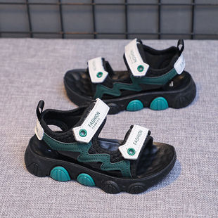 Boys Sandals 2025 New Summer Medium and Large Children's Soft Sole Anti-Slip Beach Shoes Children's Trendy Boys' Shoes Children
