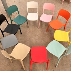 家庭用プラスチックダイニングチェアレジャー食事椅子モダンなミニマリストキャンプ商業スツールバックチェア